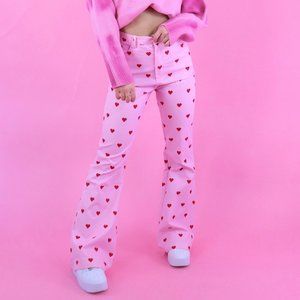 Colorful Natalie Pink Heart Pants